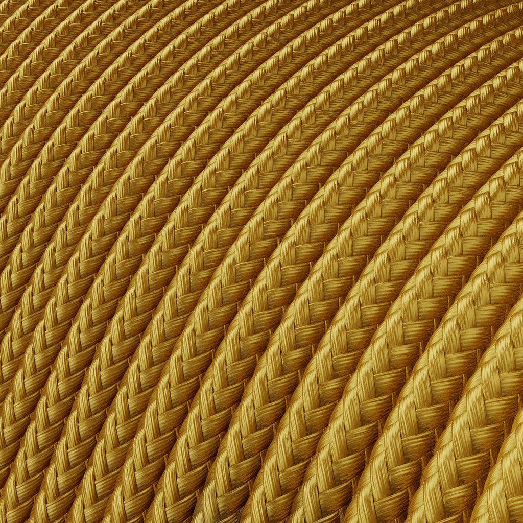 Extra-Low-Voltage-Textilkabel mit Stoffummantelung in Seidenoptik Gold RM05 – Ansicht 2