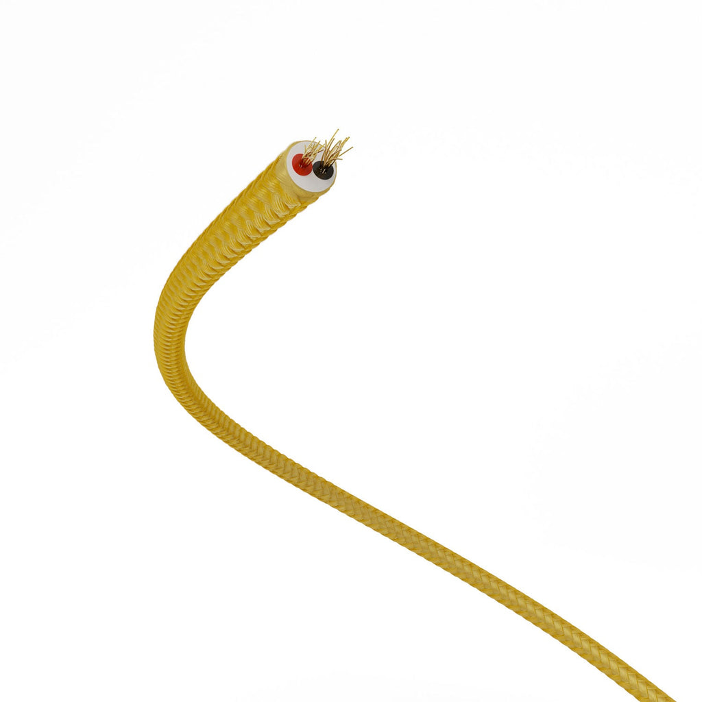 Extra-Low-Voltage-Textilkabel mit Stoffummantelung in Seidenoptik Gold RM05 – Ansicht 3