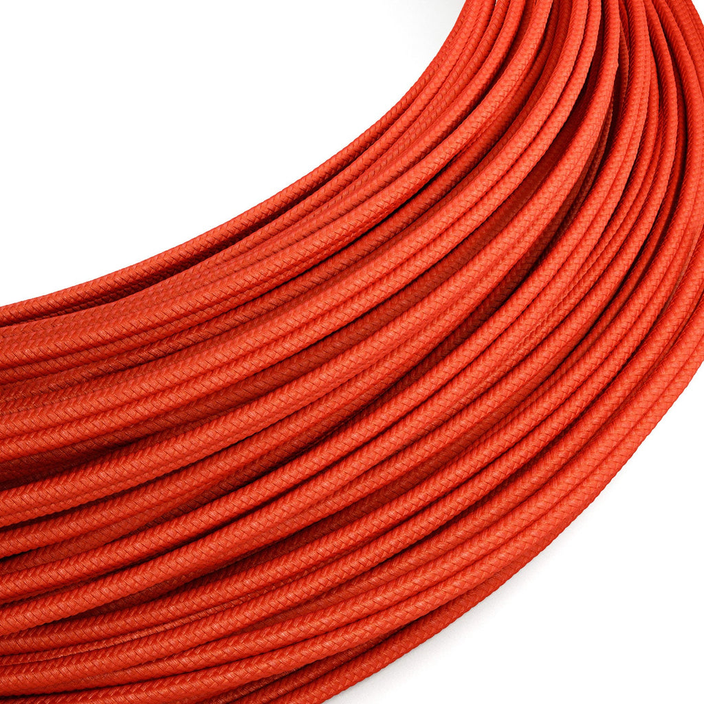 Extra-Low-Voltage-Textilkabel mit Stoffummantelung in Seidenoptik Rot RM09
