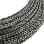 Extra-Low-Voltage-Textilkabel mit Stoffummantelung Zig Zag Weiß Schwarz RZ04