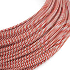 Extra-Low-Voltage-Textilkabel mit Stoffummantelung Zig Zag Weiß Rot RZ09