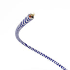 Textilkabel Extra Low Voltage mit Stoff Zig Zag Weiß Blau RZ12 ummantelt – Ansicht 3