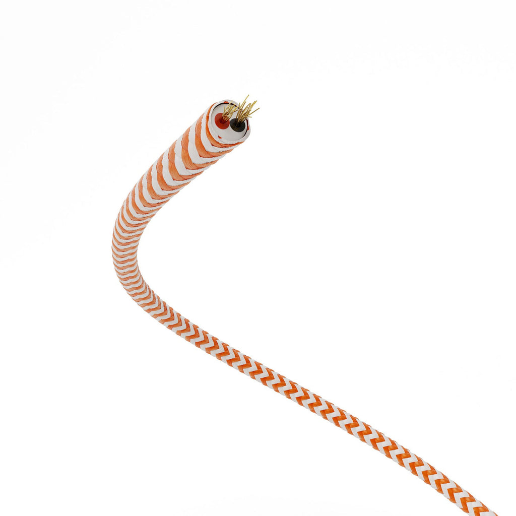 Extra-Low-Voltage-Textilkabel mit Stoffummantelung Zig Zag Weiß Orange RZ15 – Ansicht 3