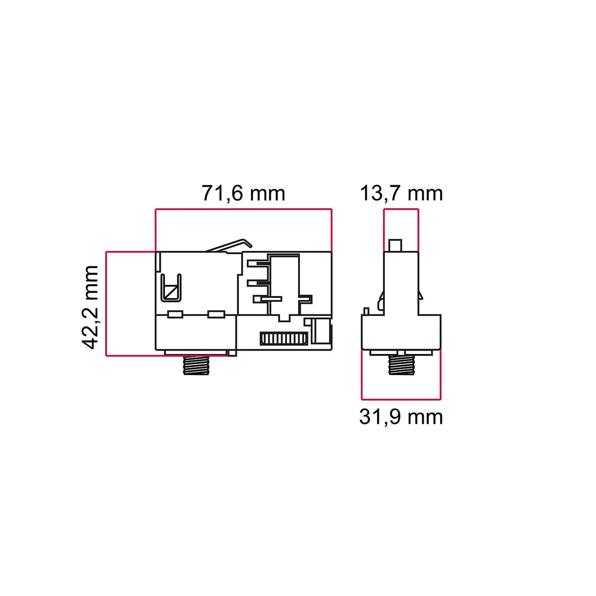 Stucchi-Adapter Weiß für Dreiphasenschiene – zur Erweiterung oder als Gelenkstück – Ansicht 3