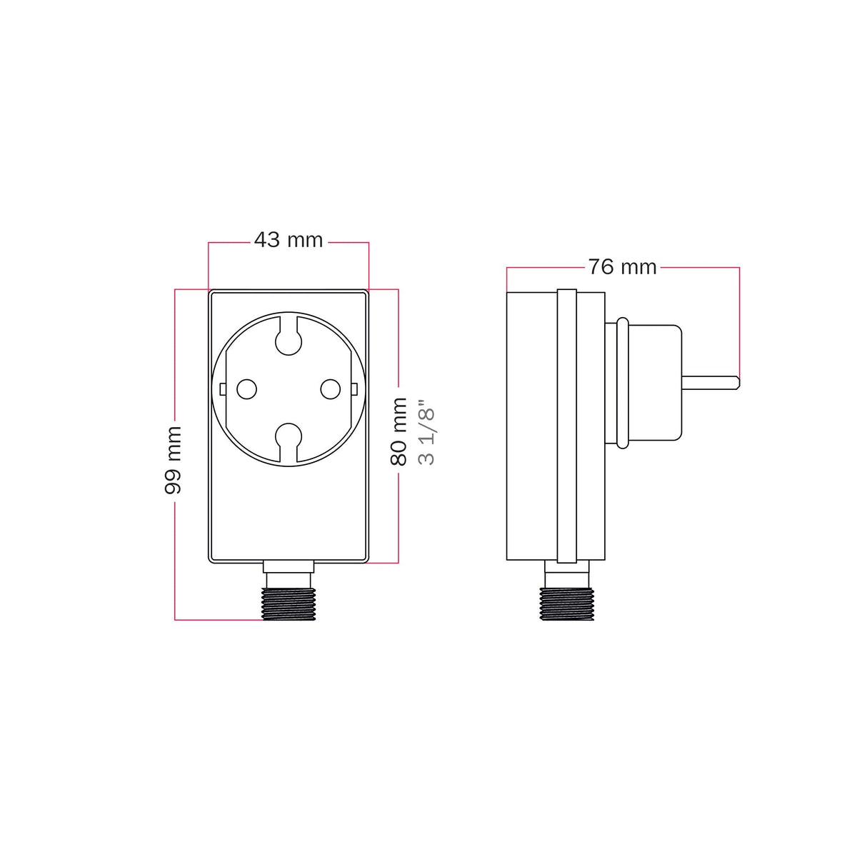 Netzteil mit Franco/Schuko-Stecker für bis zu 12 Lichtpunkte - Marina – Ansicht 4