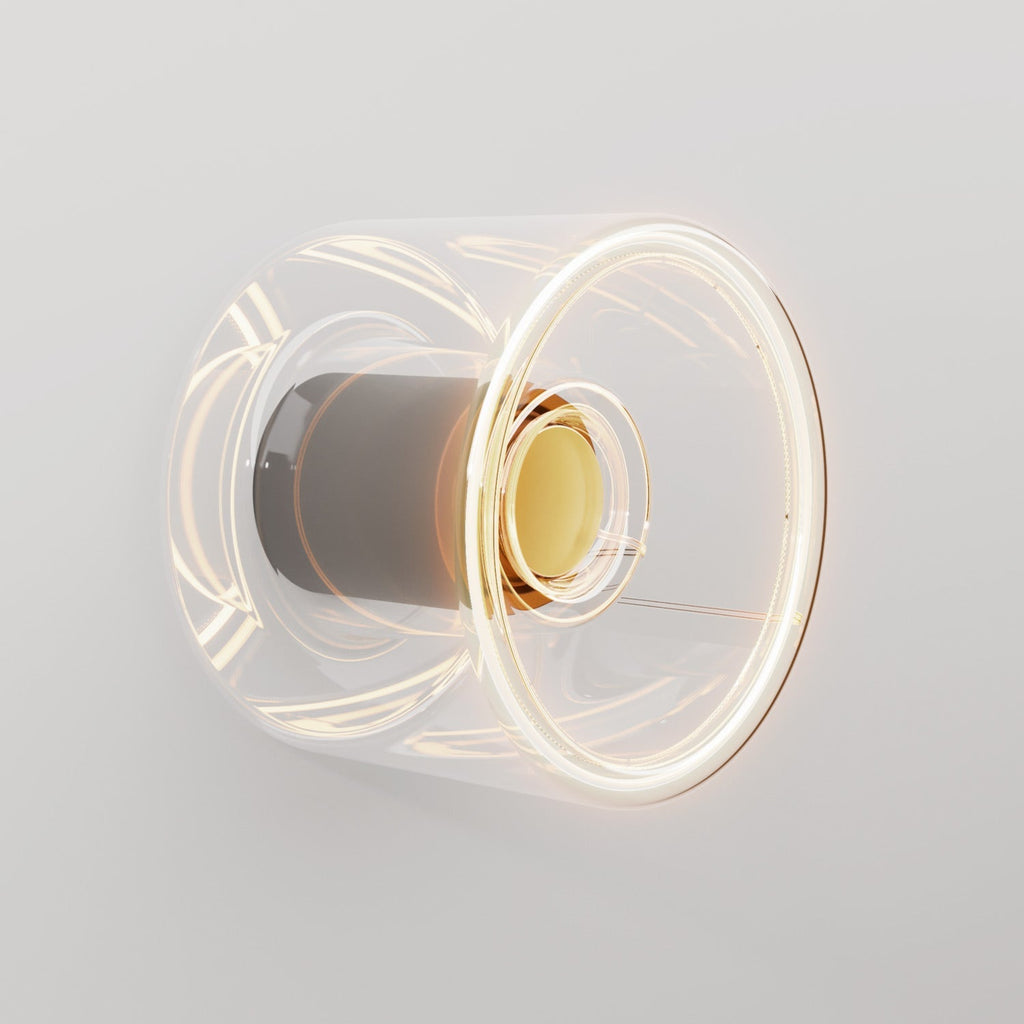 Wandleuchte mit Glühbirne Ghost mini transparent – Schwarz