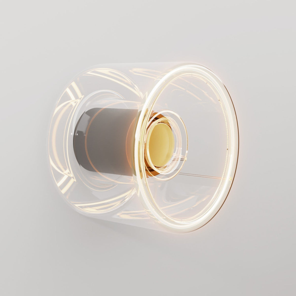 Wandleuchte mit Glühbirne Ghost mini transparent – Schwarz