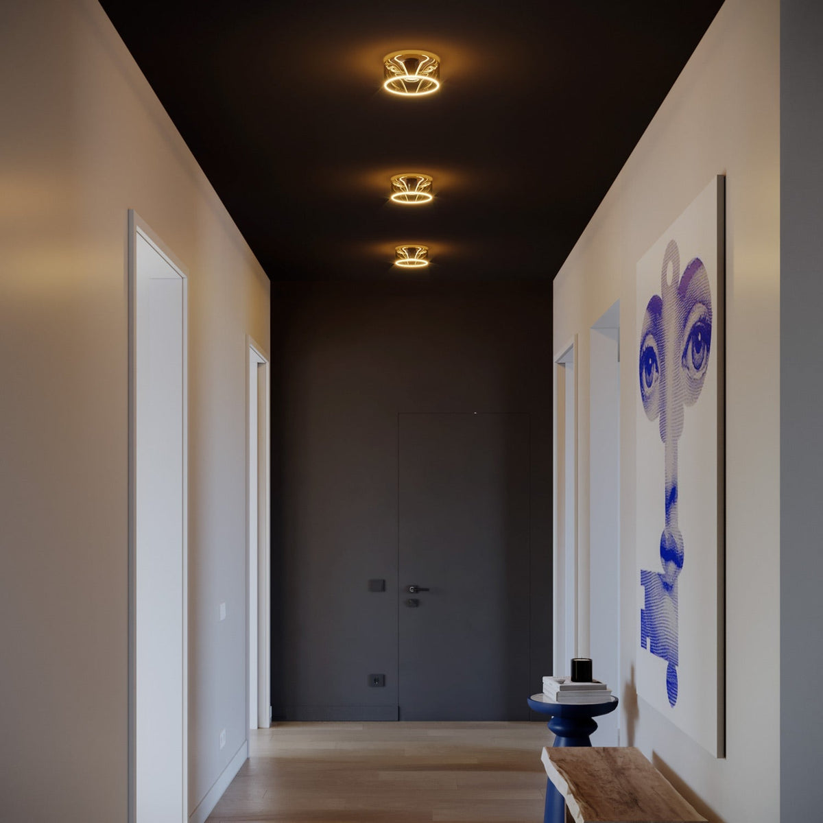 Wandleuchte mit Ghost smoky Glühbirne – Schwarz – Ansicht 4