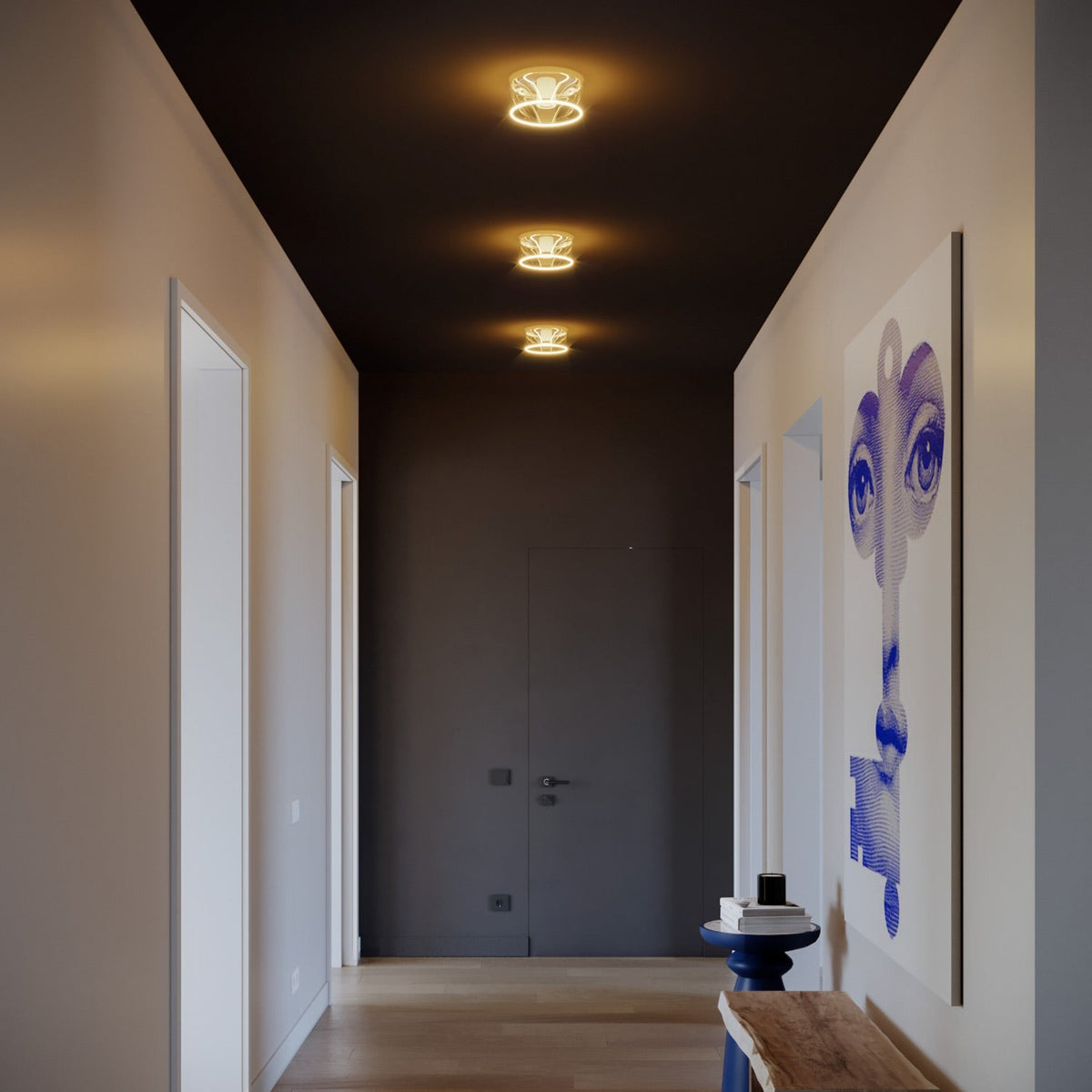 Wandleuchte mit Ghost Klarlampe – Weiß – Ansicht 4