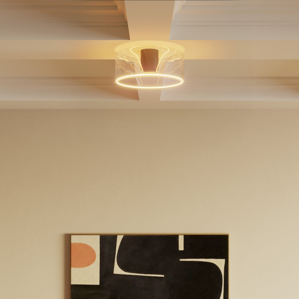 Wandleuchte mit Ghost-Glühbirne transparent - Schwarz – Ansicht 3