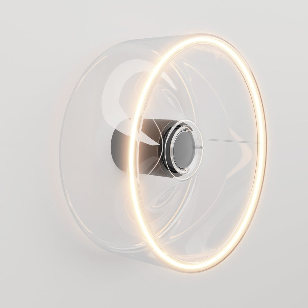 Wandleuchte mit Ghost-Glühbirne transparent - Schwarz