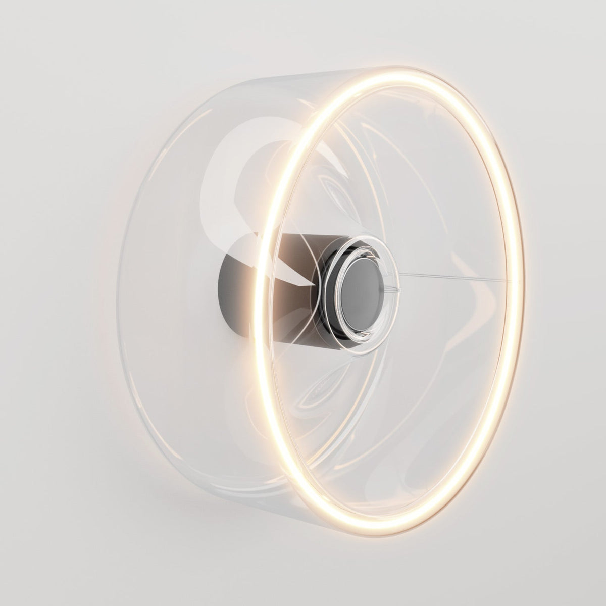 Wandleuchte mit Ghost-Glühbirne transparent - Schwarz