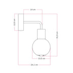 Außenwandleuchte Modulair IP65 mit L-Ausleger und kugelförmigem, bruchsicherem Unbreak-a-Ball-Lampenschirm - Weiß – Ansicht 7