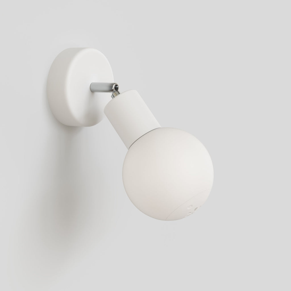 Außenwandleuchte Modulair IP65 mit verstellbarem Gelenk und kugelförmigem, bruchsicherem Unbreak-a-Ball-Lampenschirm - Weiß – Ansicht 4