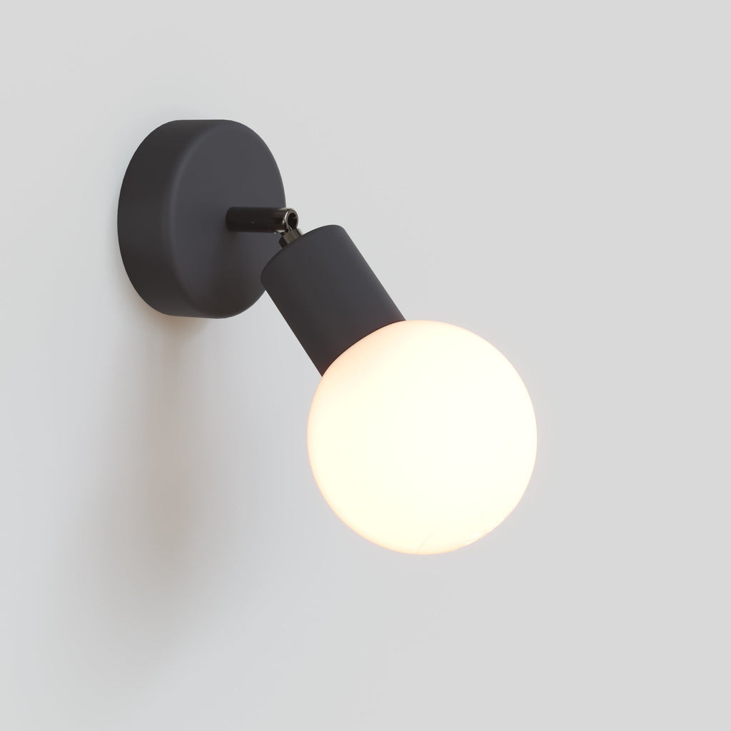Außenwandleuchte Modulair IP65 mit verstellbarem Gelenk und kugelförmigem, bruchsicherem Unbreak-a-Ball-Lampenschirm - Schwarz