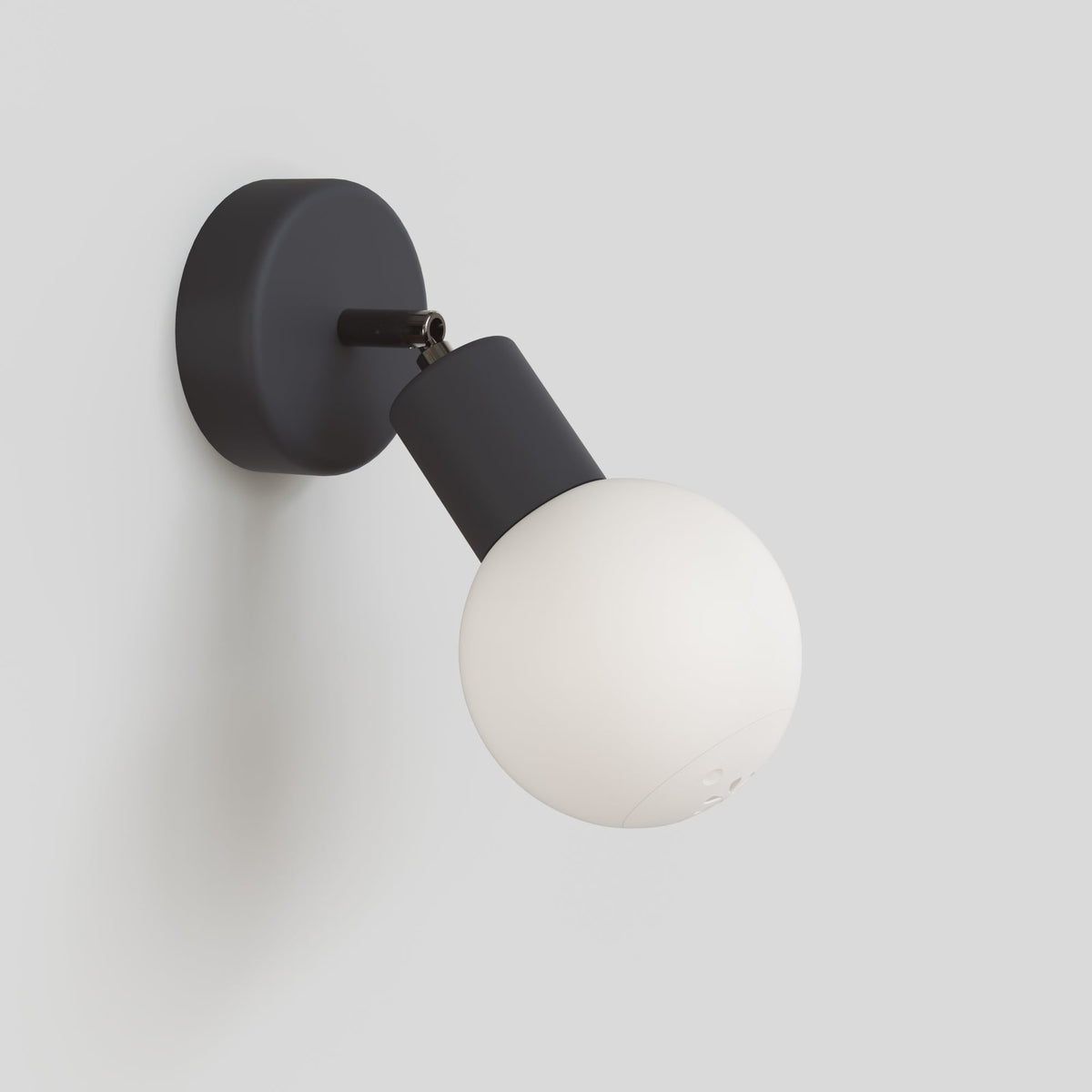 Außenwandleuchte Modulair IP65 mit verstellbarem Gelenk und kugelförmigem, bruchsicherem Unbreak-a-Ball-Lampenschirm - Schwarz – Ansicht 4