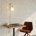 Wandleuchte aus Metall mit zweipoligem Stecker – Zuckerpapier-Blau – Ansicht 2