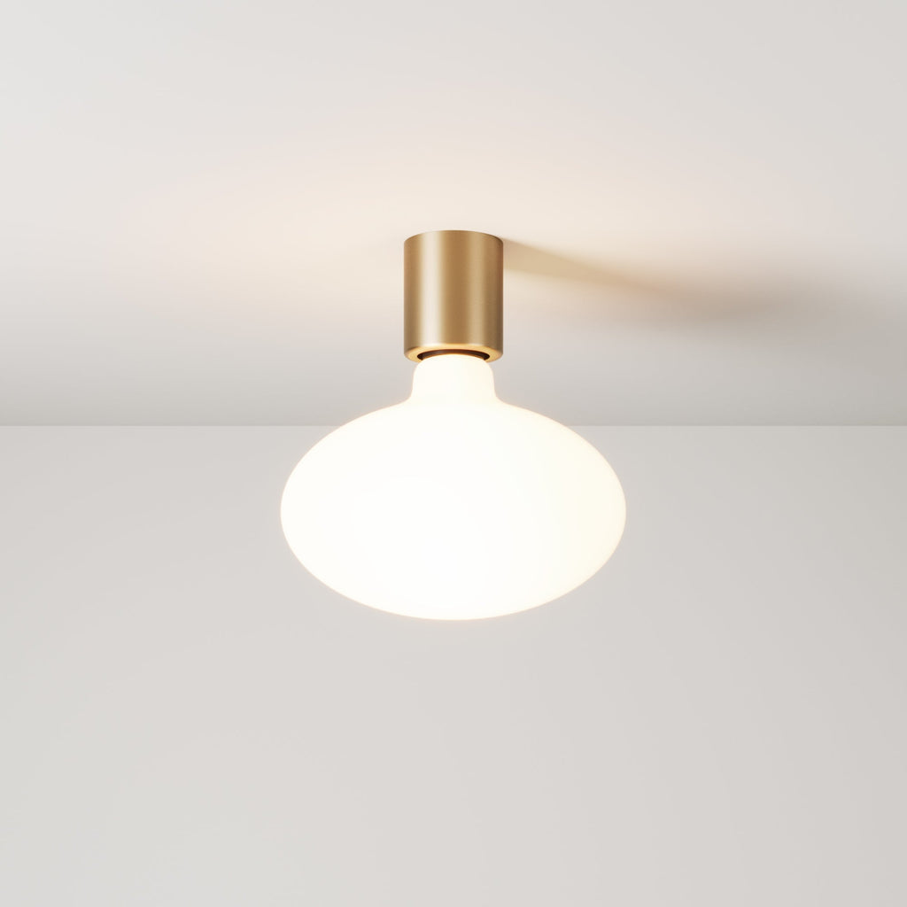 Metall-Wandleuchte mit LED-Glühbirne Ellipse in Porzellanoptik – Satinbronze