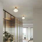 Metall-Wandleuchte mit LED-Glühbirne Ellipse in Porzellanoptik – Satinbronze – Ansicht 2