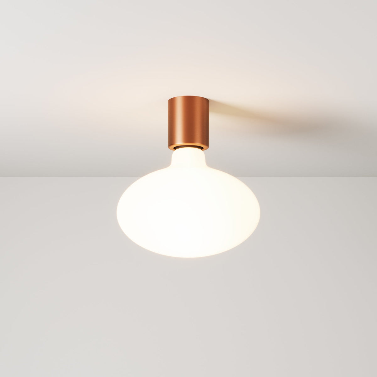 Wandleuchte aus Metall mit Glühbirne LED Ellipse mit Porzellan-Effekt – Satiniertes Kupfer
