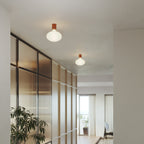 Wandleuchte aus Metall mit Glühbirne LED Ellipse mit Porzellan-Effekt – Satiniertes Kupfer – Ansicht 2