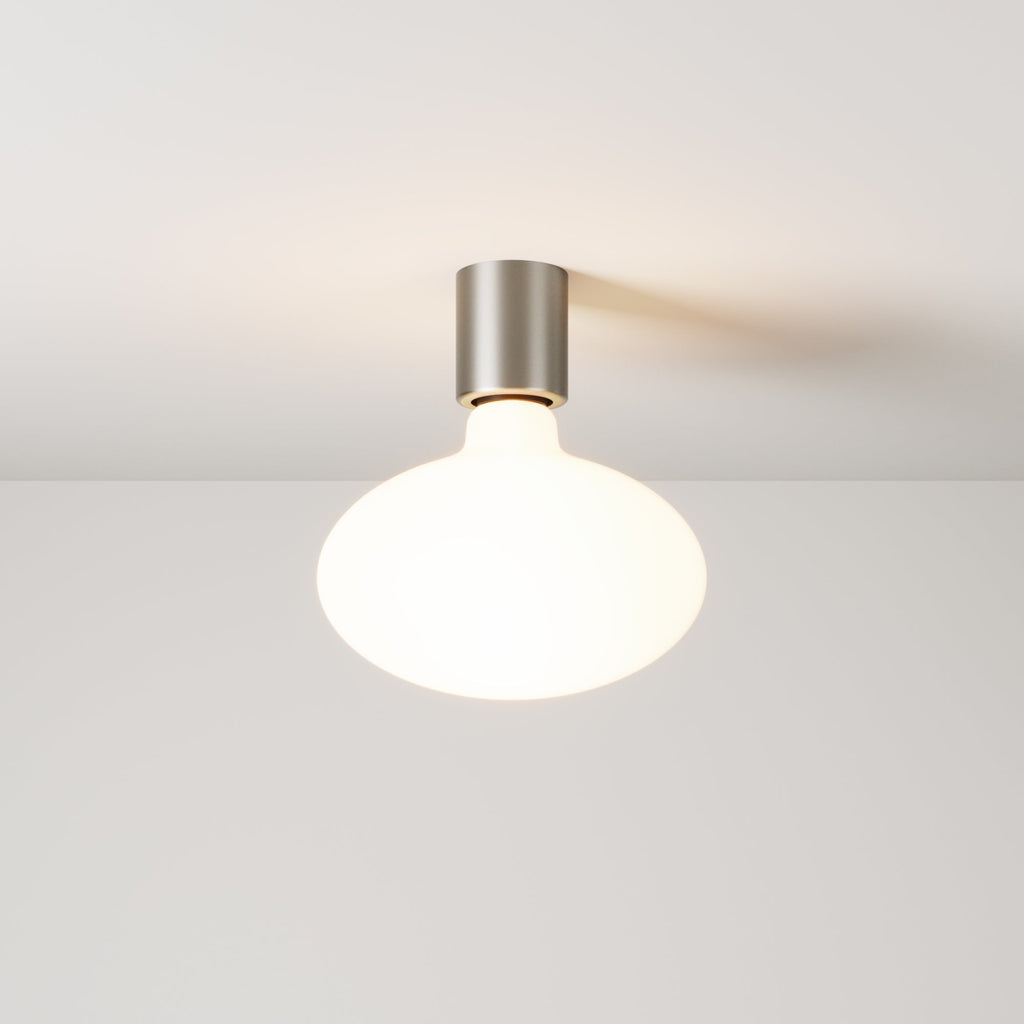Wandleuchte aus Metall mit Glühbirne LED Ellipse mit Porzellan-Effekt – Satiniertes Titan