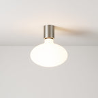 Wandleuchte aus Metall mit Glühbirne LED Ellipse mit Porzellan-Effekt – Satiniertes Titan