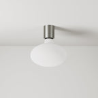 Wandleuchte aus Metall mit Glühbirne LED Ellipse mit Porzellan-Effekt – Satiniertes Titan – Ansicht 5