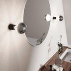 Wandlampe Schwarz mit sichtbarer Halbkugel-Glühbirne in Silber – Wasserdicht IP44 – IO – Ansicht 5
