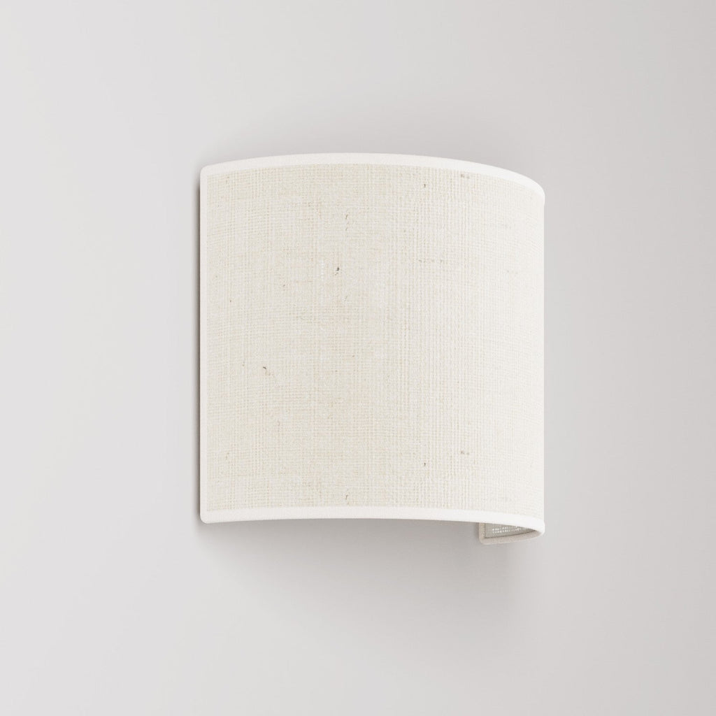 Wandleuchte Ventola mit Lampenschirm aus hellem Jutestoff – Made in Italy