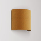 Wandleuchte Ventola mit Stoffschirm - Made in Italy - Senfgelbe Wolle
