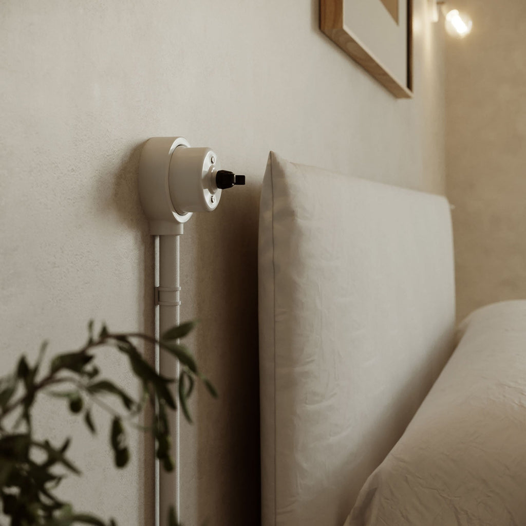 Weiße Porzellanbasis für Steckdose und Schalter/Wechselschalter, kompatibel mit Creative-Tubes – 1 bis 4 Ausgänge – Ansicht 4