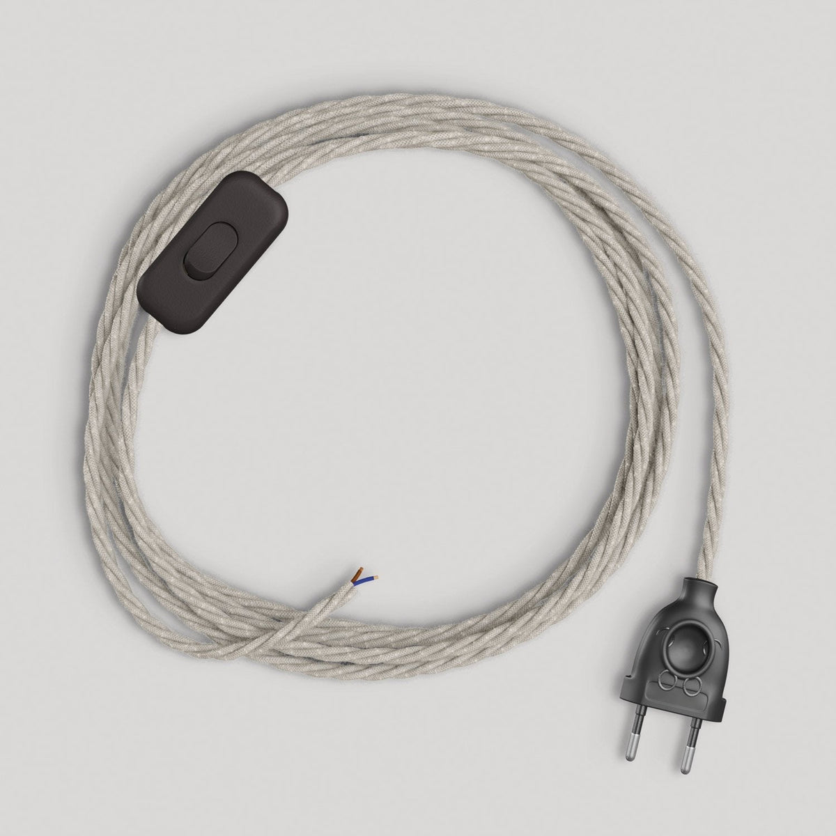 Lampenkabel mit 1,80 m weißem, geflochtenem Kabel – Ansicht 4
