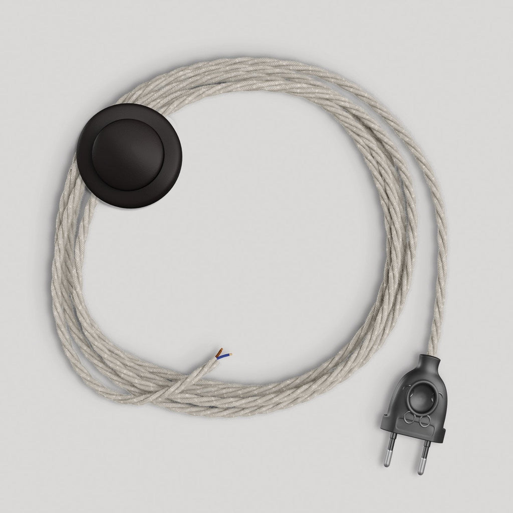 Verkabelung für Lampe mit weißem, geflochtenem Kabel 3 m – Ansicht 4