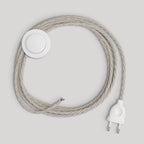 Verkabelung für Lampe mit weißem, geflochtenem Kabel 3 m