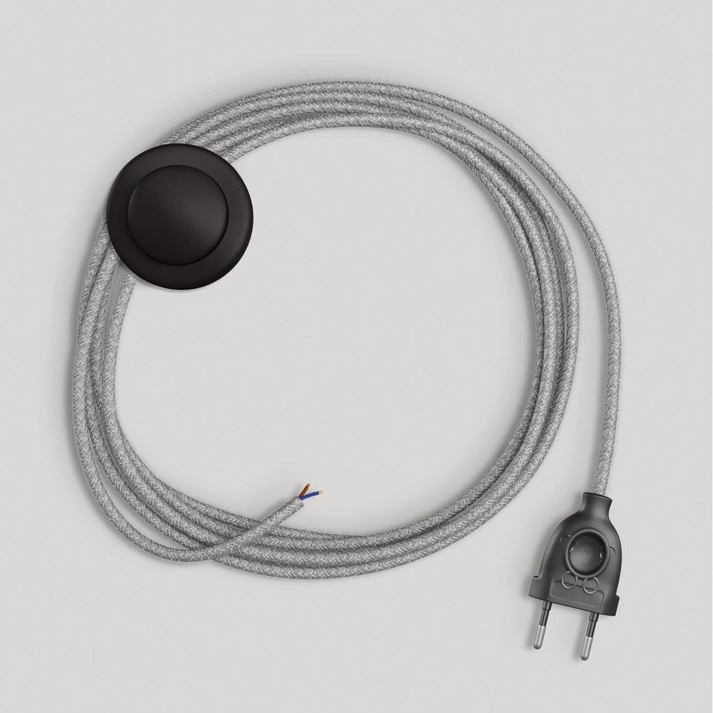 Lampenkabel mit 3 m grauem Leinenkabel – Ansicht 4