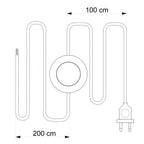Lampenkabelsatz für Lampe mit neutralem Jute-Textilkabel 3 m – Ansicht 3