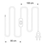 Lampenkabel mit glänzend rotem Kabel, 1,80 m – Ansicht 3