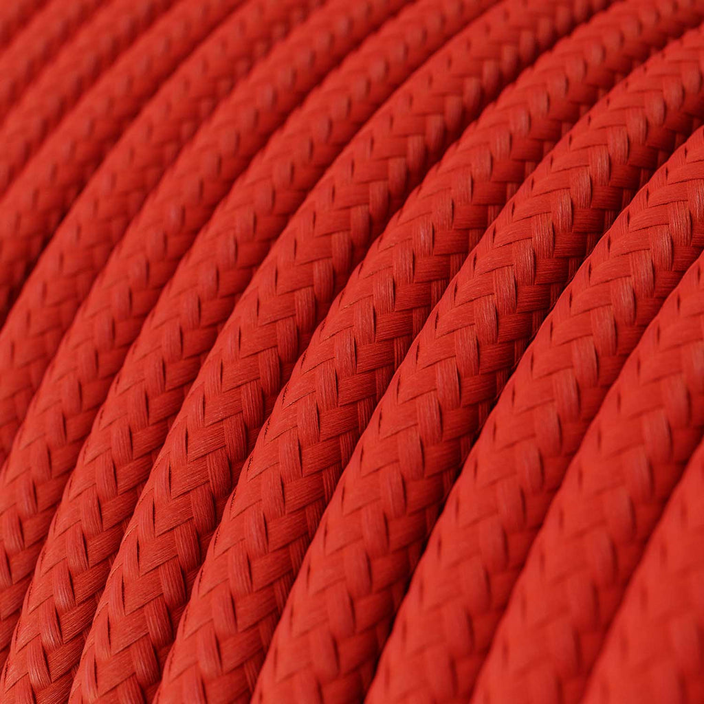 Lampenkabelsatz für Lampe mit glänzend rotem Textilkabel 3 m – Ansicht 2