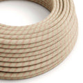 Textilkabel Altrosa-Beige gestreift – RD51 rund 2x0,75 / 3x0,75