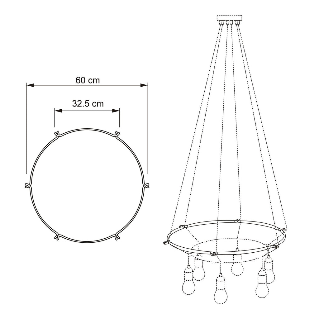 Cage Cerchio – Struktur für Kronleuchter – Transparent – Ansicht 9
