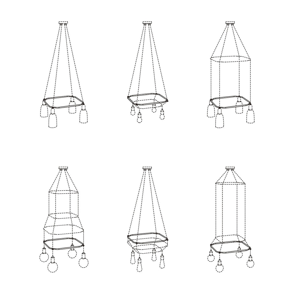 Cage Quadrat – Struktur für Kronleuchter – Schwarz – Ansicht 10