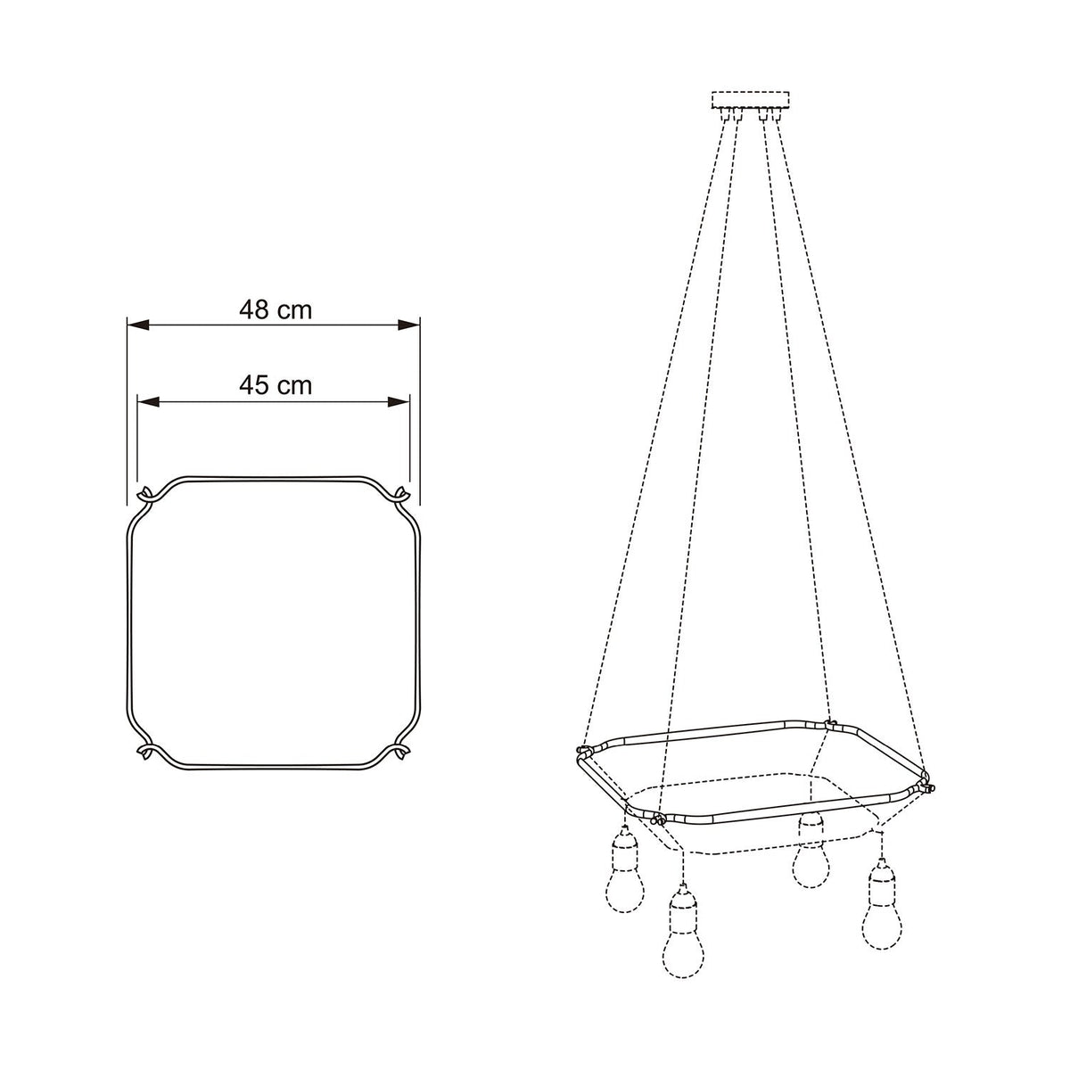 Cage Quadrato – Gestell für Kronleuchter – Transparent – Ansicht 9