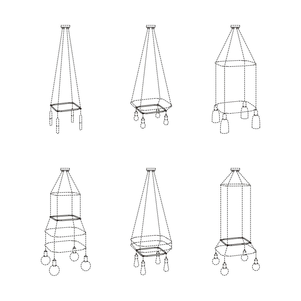 Cage Quadrato – Gestell für Kronleuchter – Transparent – Ansicht 5