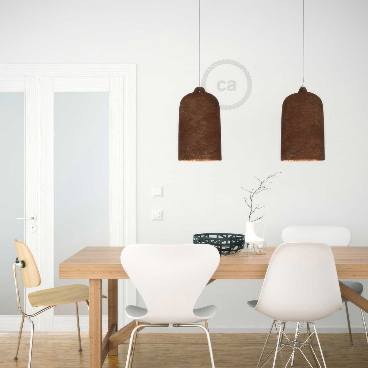 Campana, XL-Keramikschirm für Pendelleuchten – Made in Italy – Corten-Look – Ansicht 3