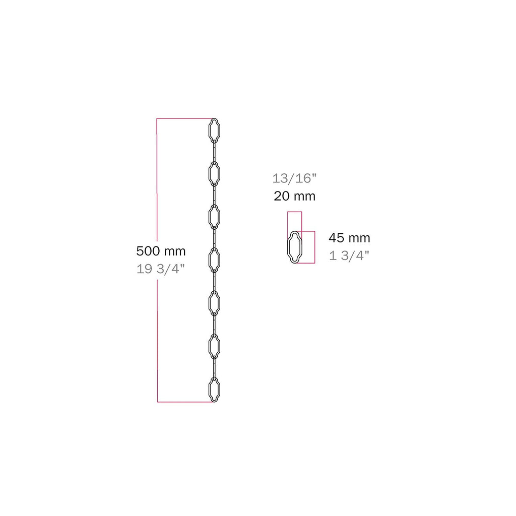Kathedral‑Kette aus Eisen für Kronleuchter und Pendelleuchten – Länge 50 cm – Ansicht 4