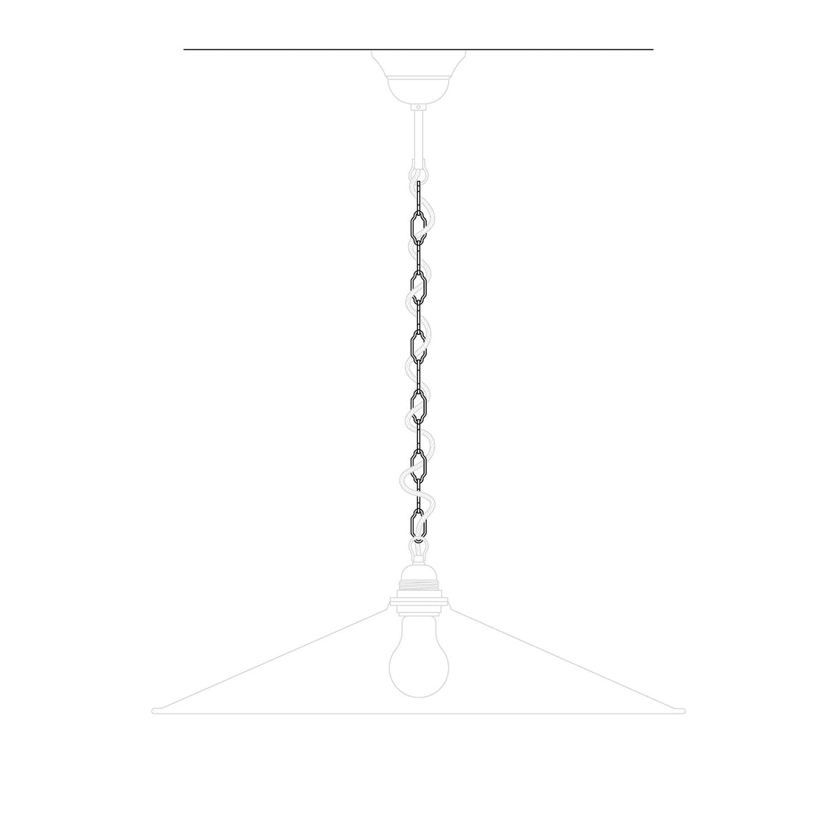 Kathedral‑Kette aus Eisen für Kronleuchter und Pendelleuchten – Länge 50 cm – Ansicht 3