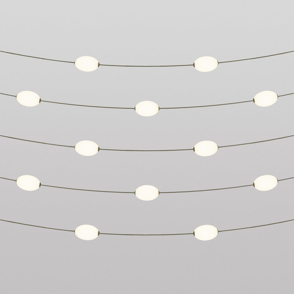 Lichterkette mit 12 Außenlichtpunkten IP67 Olivgrün – Marina12
