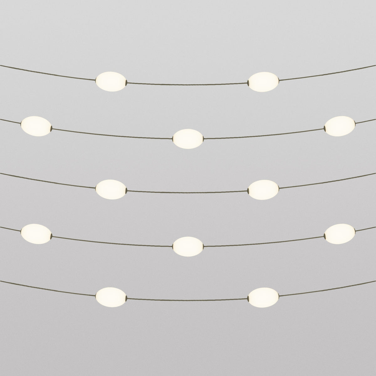 Lichterkette mit 12 Außenlichtpunkten IP67 Olivgrün – Marina12