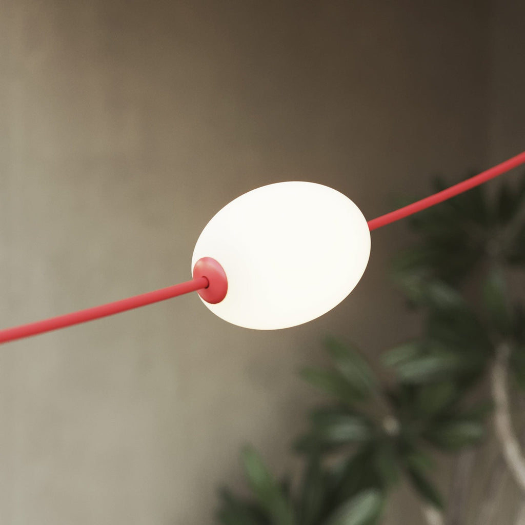 Gitter-Lichterkette mit 7 Lichtpunkten für den Außenbereich IP67 in Korallenrot – Marina GRID – Ansicht 6